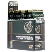 Hemper Conos herbales preliados King Size + boquilla de vidrio Pack de 2 (12 uds./expositor) Natural