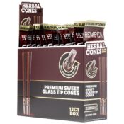 Hemper Conos herbales preliados King Size + boquilla de vidrio Pack de 2 (12 uds./expositor) Sweet