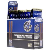 Hemper Conos herbales preliados King Size + boquilla de vidrio Pack de 2 (12 uds./expositor) Wild Berry
