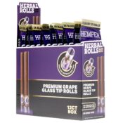 Hemper Pre-Rolled King Size Herbal Rolls + Glass Tip Pack de 2 (12 uds/expositor) Grape