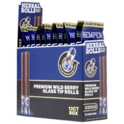 Hemper Pre-Rolled King Size Herbal Rolls + Glass Tip Pack de 2 (12 uds/expositor) Wild Berry