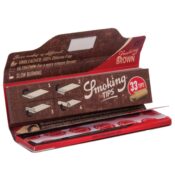 Smoking Brown King Size Slim Rolling Papers Tips 24pcsdisplay 2