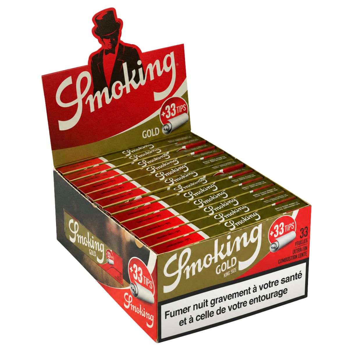 Smoking Gold King Size Slim Rolling Papers + Tips (24 uds./expositor) Smoking Gold King Size Slim Rolling Papers + Tips (24 uds./expositor)