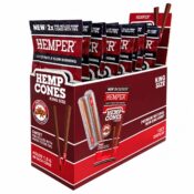 Conos de cáñamo prerrellenados Hemper King Size + boquilla de papel, pack de 2 (12 uds./expositor) Sweet