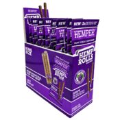 Hemper Rollos de Cáñamo Pre-Enrollados King Size + Boquilla de Papel Pack de 2 (12 uds/expositor) Uva