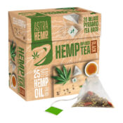 Astra Hemp Cannabis Té Negro en Piramide con 25mg de Aceite de Cáñamo (10packs/display)