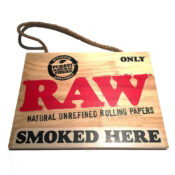 RAW Smoked Here Cartel de Madera 30x23cm