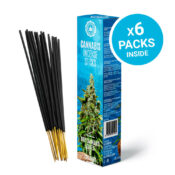 Varillas de Incienso de Cannabis con aroma a Coco y Hojas Secas de Cannabis (6 paquetes/display)