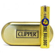 Clipper The Bulldog Mecheros de Metal Oro + Caja de Regalo (12uds/display)
