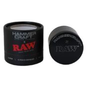 RAW Hammer Craft Grinder Grande de Aluminio Negro 4 Piezas - 60mm