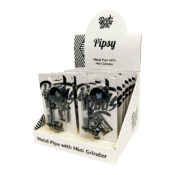 Best Buds Pipsy Negro Pipa de Metal con Mini Grinder (12uds/display)